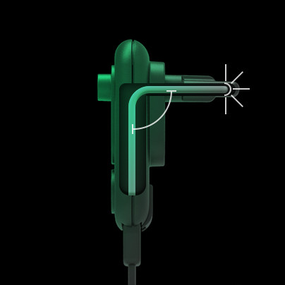 90° конструктивный изгиб и линза на конце световода